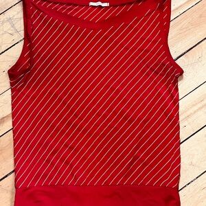 Red Striped Sleeveless Top